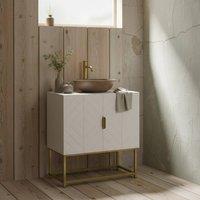 Wyld Haus Fitirole Under Sink Cabinet with Gold Tone Legs in White