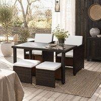 Wyld Haus Nevan Brown 2 Seater Cube Rattan Garden Dining Set