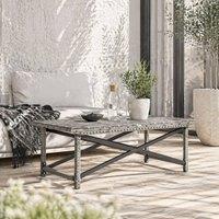 Wyld Haus Donori Mixed Grey Rattan Style Outdoor Coffee Table with X Frame