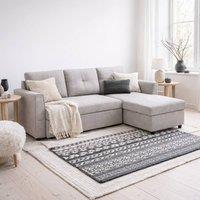 Wyld Haus Kaba Light Grey 3 Seater L Shaped Sofa Bed Reversible Chaise Storage
