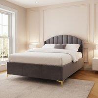 GFW Pettine End Lift Ottoman Storage Bed in Grey | Size: King
