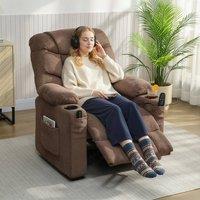 HOMCOM Electric Massage Recliner Armchair with Heat, Reclining Chair in Brown