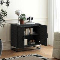 HOMCOM Modern Storage Cupboard with Adjustable Shelf & 2 Doors, Black