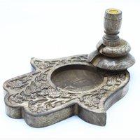KDMD Large Mango Wood Backflow Burner with Hamsa Design for Meditation in Beige