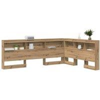 Berkfield Home Storage Headboard with Shelf Artisan oak 160 cm Engineered wood in Brown