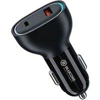 BluCore 48W Dual Port Car Charger USB-C PD & USB-A QC Fast Charging in Black