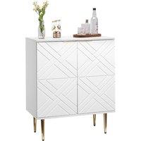 ERGOVEXA White Sideboard Storage Cabinet with 3 Doors & 4 Legs