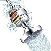 INMTFEI Filtered Shower Head 5 Spray Modes High Pressure Shower Head in Silver
