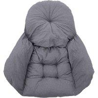 Living and Home Egg Hammock Swing Chair Cushion with Armrest and Backrest in Dark Grey