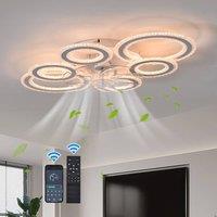 NIVOR LED Dimmable Ceiling Light with Fan DC Motor 6 Gear Reversible Remote in White