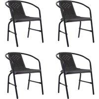 Berkfield Home Garden Chairs 4 pcs Plastic Rattan & Steel 110 kg in Black