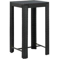 Berkfield Home Garden Bar Table Black 60.5x60.5x110.5 cm Poly Rattan