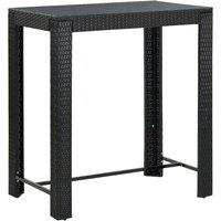 Berkfield Home Garden Bar Table Black 100x60.5x110.5 cm Poly Rattan