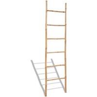 Berkfield Home Bamboo Towel Ladder with 6 Rungs in Brown