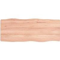 Berkfield Home Table Top Light Brown 100x40x(2-6)cm Treated Solid Wood Live Edge