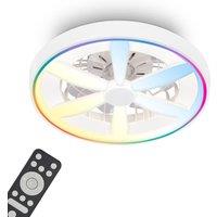 BRILONER White 48.5W RGBIC CCT Dimmable LED Ceiling Light With Fan