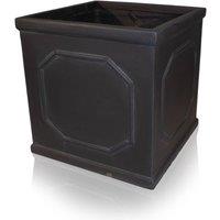 Primrose Chelsea Fibrecotta Lead Effect Framed Cube Planter H37cm in Grey