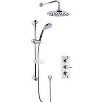 Balterley Concealed Triple Valve Multi Function Slide Rail Kit Arm Head Chrome in Silver