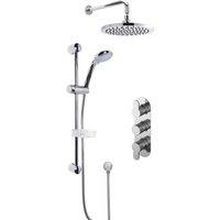 Balterley Concealed Triple Valve Multi Function Slide Rail Kit Arm Head Chrome in Silver