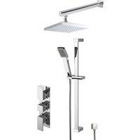 Balterley Empire Concealed Square Triple Valve Shower Set Chrome in Silver