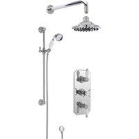 Balterley Traditional Concealed Triple Valve Slide Rail Kit Arm Head Chrome in Silver