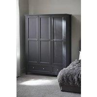 Julian Bowen Maine 3 Door 2 Drawer Wardrobe with Shelf in Black
