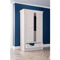 Julian Bowen Clermont 2 Door 1 Drawer Wardrobe in Light Grey