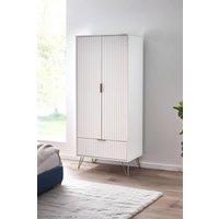Julian Bowen Murano 2 Door 1 Drawer Wardrobe with Shelf in White
