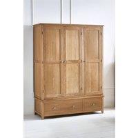 Julian Bowen Mallory 3 Door 2 Drawer Wardrobe with Shelf in Light Oak