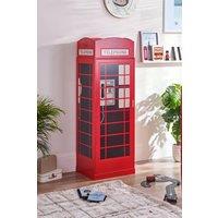 Julian Bowen Telephone Box 1 Door Wardrobe with Shelf in Red
