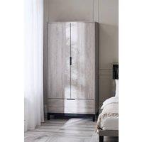 Julian Bowen Bali 2 Door 1 Drawer Wardrobe with Shelf in Grey