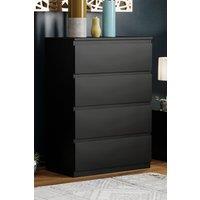 Home Discount Vida Designs Denver 4 Drawer Chest of Drawers Storage in Black