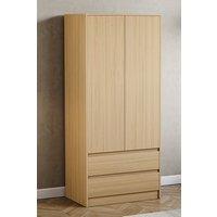 Home Discount Vida Designs Denver 2 Door Wardrobe With Drawers MDF in Brown