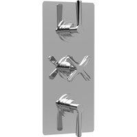 Balterley Triple Concealed Crosshead Thermostatic Shower Valve 2 Outlets in Silver