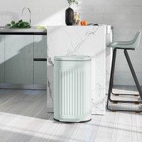 HOMCOM 30L Pedal Bin, Metal Kitchen Bin with Soft-close Lid, Light Green | Size: Medium
