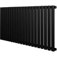 Monstershop Oval Single Column Radiator - 600 x 1200mm - Black