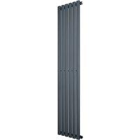 Monstershop Oval Single Column Radiator - 1600 x 360mm - Anthracite Grey