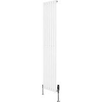 Monstershop Oval Single Column Radiator & Valves - 1800mm x 360mm - White
