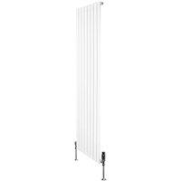 Monstershop Flat Single Column Radiator & Valves - 1800mm x 560mm - White