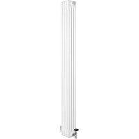 Monstershop Traditional 4 Column Radiator & Valves - 1800 x 200mm - White