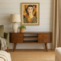 Wyld Haus Brescia Chestnut Mango Wood TV Unit 4 Drawers L110 x D35 x H47cm in Brown