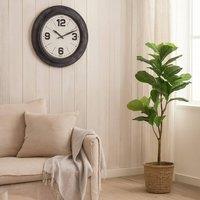 Wyld Haus 45cm Industrial Distressed Black Framed Wall Clock