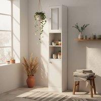 Wyld Haus Sokana Tall Freestanding Bathroom Cabinet Mirror Shelves White