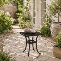 Wyld Haus Suro Cast Aluminium Black Outdoor Side Table Parasol Hole