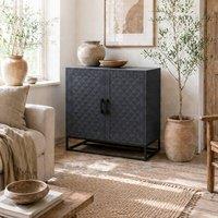 Wyld Haus Nelima Black Freestanding Sideboard Double Doors & Geometric Pattern