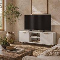 Wyld Haus Lamo 120cm White Wooden TV Stand Etched Doors Up to 55 Inch TVs