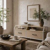 Wyld Haus Avamira 98cm Natural Wood Effect TV Stand Foldable Drawers