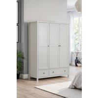 Julian Bowen Maine 3 Door 2 Drawer Wardrobe with Shelf in Light Grey