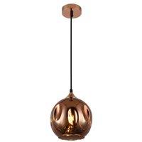 Harper Living Pendant Ceiling Light Dome Shade Rose Gold Finish