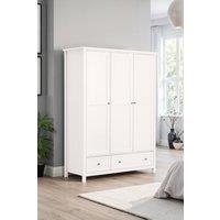 Julian Bowen Maine 3 Door 2 Drawer Wardrobe with Shelf in Off-White